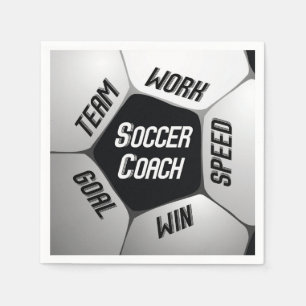 Soccer Coach Thanks Large Ball Napkin