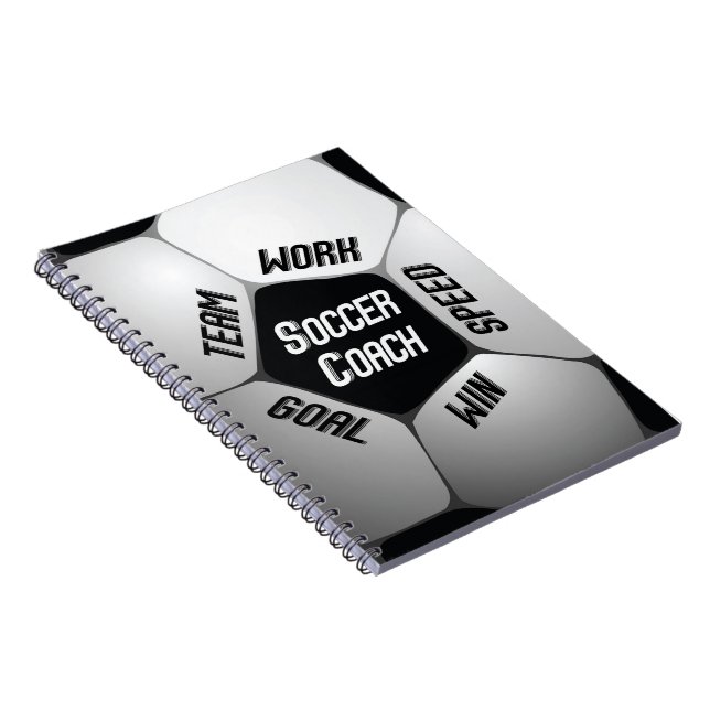 Soccer Coach Thanks Large Ball Notebook (Right Side)