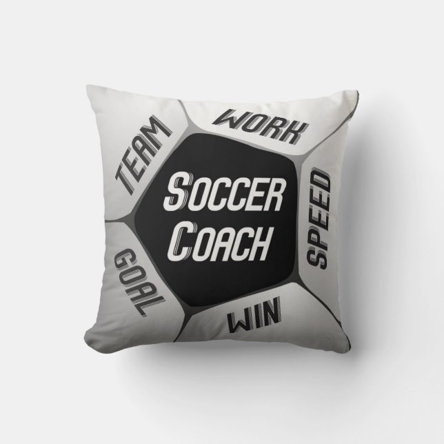 Soccer Coach Thanks Large Ball Throw Pillow (Front)