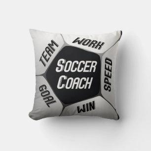 Soccer Coach Thanks Large Ball Throw Pillow