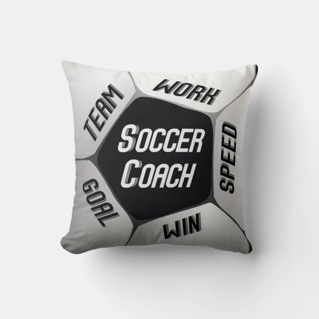 Soccer Coach Thanks Large Ball Throw Pillow (Front)