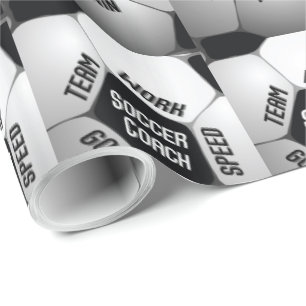 Soccer Coach Thanks Large Ball Wrapping Paper