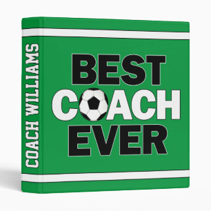 Soccer Coaches Best Coach Ever Custom Name & Colou Binder
