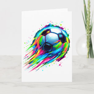 Soccer Colorful Tie Dye Soccer Ball T Shirt Card
