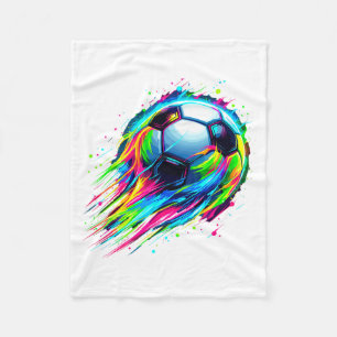 Soccer Colorful Tie Dye Soccer Ball T Shirt Fleece Blanket
