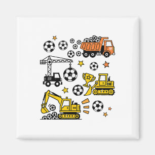 Soccer Construction Trucks Lover Game Day Brother Magnet