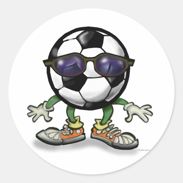 Soccer Cool Classic Round Sticker (Front)