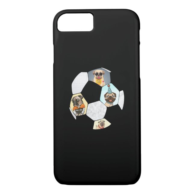 Soccer Cool Dog Pug Life Pug Birthday Cute Pug Case-Mate iPhone Case (Back)