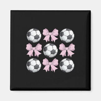Soccer Coquette Bow Cute Soccer Graphic For Girls  Magnet