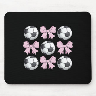 Soccer Coquette Bow Cute Soccer Graphic For Girls  Mouse Pad