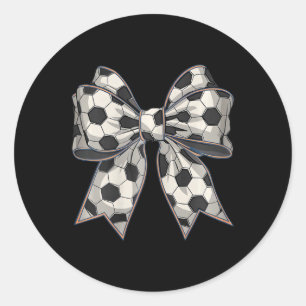 Soccer Coquette Bow Soccer Mom Mothers Day Soccer  Classic Round Sticker