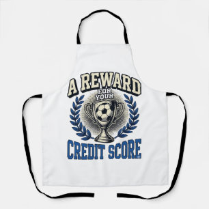 Soccer Credit Score Vintage Trophy Apron