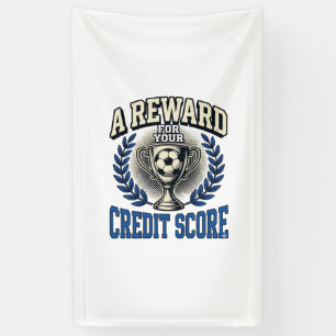 Soccer Credit Score Vintage Trophy Banner
