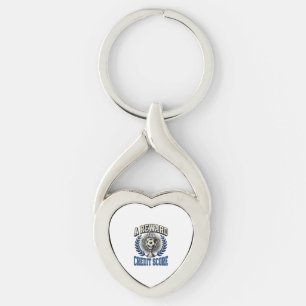 Soccer Credit Score Vintage Trophy Keychain