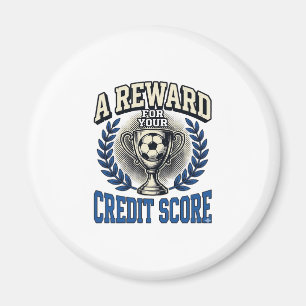 Soccer Credit Score Vintage Trophy Magnet