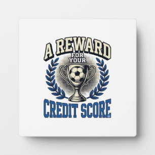 Soccer Credit Score Vintage Trophy Plaque
