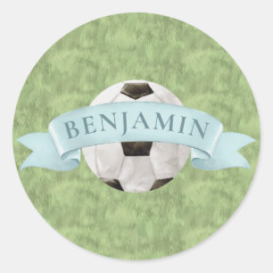 Soccer Crest  Classic Round Sticker