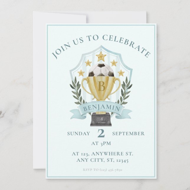 Soccer Crest  Invitation (Front)