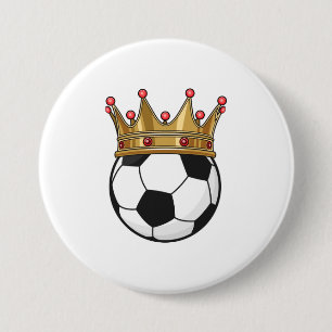 Soccer Crown King 3 Inch Round Button
