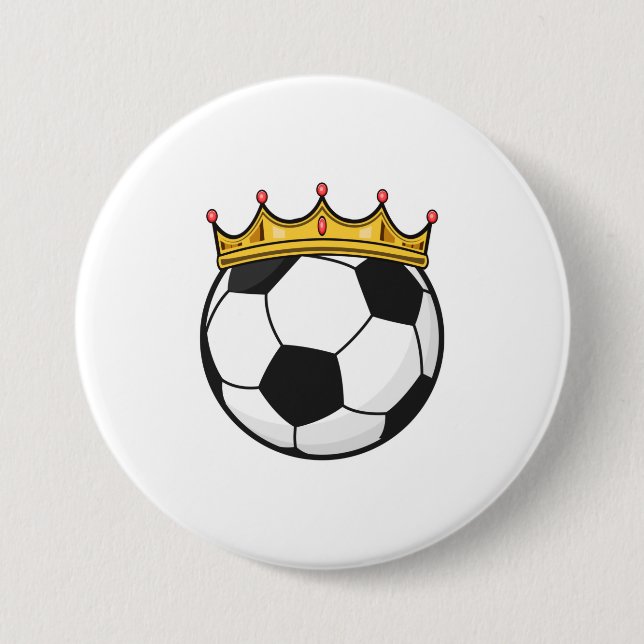 Soccer Crown Queen 3 Inch Round Button (Front)