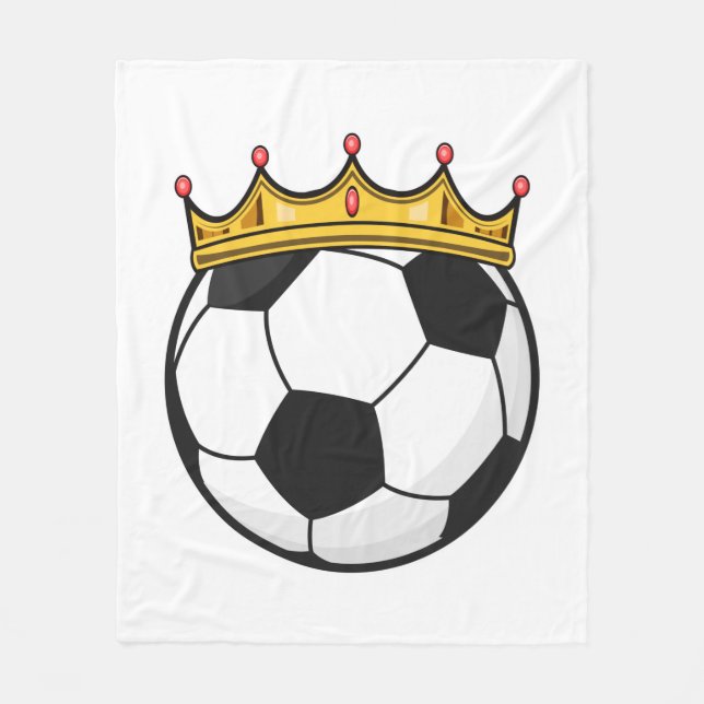 Soccer Crown Queen Fleece Blanket (Front)