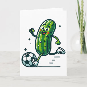 Soccer Cucumber Kicking Byll Funny Pickle Player  Card
