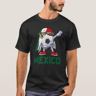 Soccer Cute Soccer Ball Dabbing Mexico Flag Pride T-Shirt