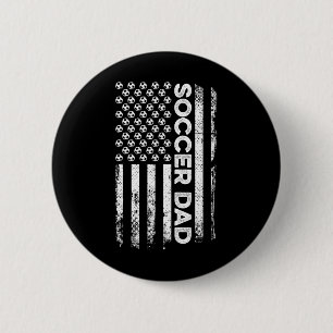 Soccer Dad American Flag Patriotic Father's Day 2 Inch Round Button