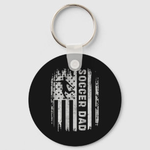 Soccer Dad American Flag Usa On Ck Father Soccer D Keychain