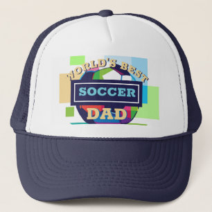 Soccer dad colourful text father's day sports  trucker hat