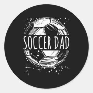 Soccer Dad Distressed Vintage Father S Day Apparel Classic Round Sticker