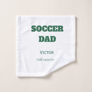 SOCCER DAD FOOTBALL FATHERS DAY GIFTS GREEN SIMPLE WASH CLOTH