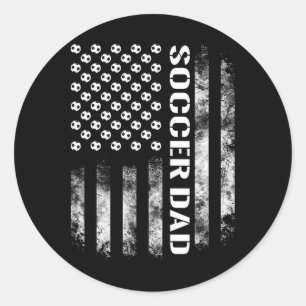 Soccer Dad Funny Usa Flag  Classic Round Sticker