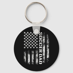Soccer Dad Funny Usa Flag Keychain