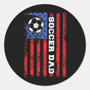 Soccer Dad Usa Flag All American Fathers Classic Round Sticker