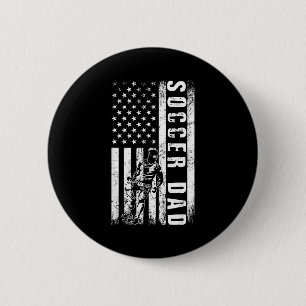 Soccer Dad Usa Flag Soccer Team Fan Daddy Fathers  2 Inch Round Button