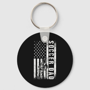 Soccer Dad Usa Flag Soccer Team Fan Daddy Fathers Keychain