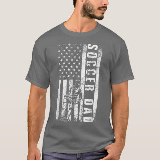 Soccer DAD USA Flag Soccer Team Fan DADDY Father's T-Shirt