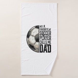 Soccer Dad Vintage Engraving Quote Vector Design_1 Bath Towel
