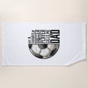 Soccer Dad Vintage Engraving Quote Vector Design_1 Beach Towel