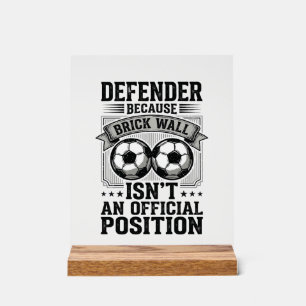 Soccer Defender Brick Wall Vintage Shirt Design_1 Acrylic Sign