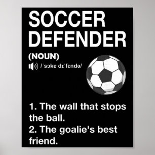 Soccer Defender Definition Soccer Player Footbyll  Poster