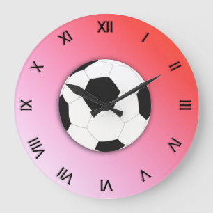 Soccer Design Sport Numerals Round or Square Large Clock