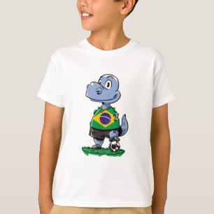 Soccer Dinosaur - Brazil T-Shirt