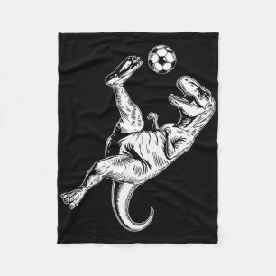 Soccer Dinosaur Kids Boys Men Soccer  Fleece Blanket