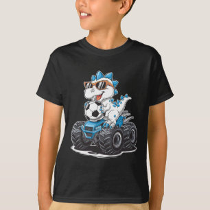 Soccer Dinosaur T-rex Monster Truck Kids Boys Girl T-Shirt