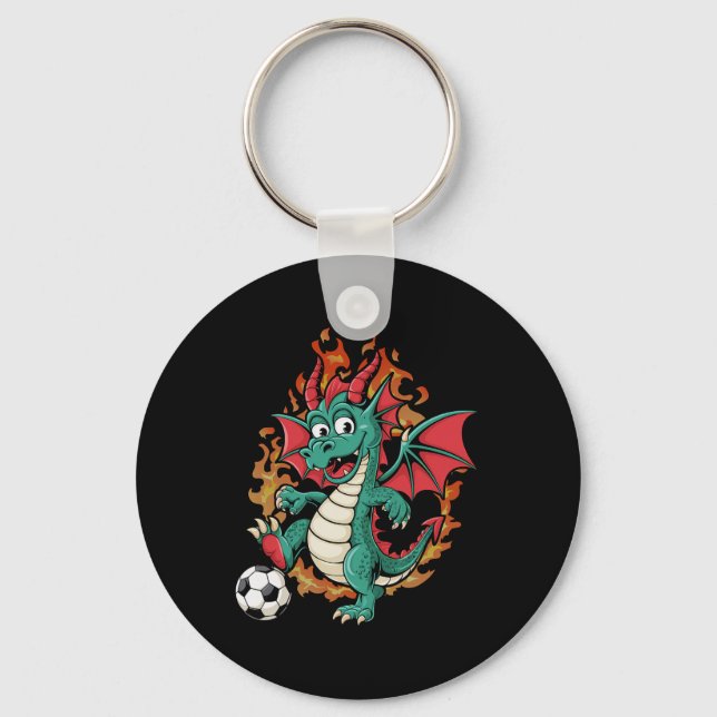 Soccer Dragon  Keychain (Front)