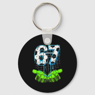 Soccer Drip 67 Six Seven Funny Gen Alpha Meme 6 7 Keychain