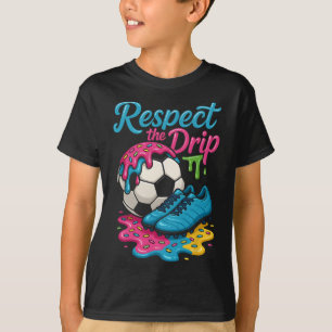 Soccer Drip Boys Girls Ice Cream Drip With Sprinkl T-Shirt