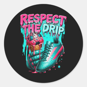 Soccer Drip Boys Ice Cream Drip Youth Respect The Classic Round Sticker